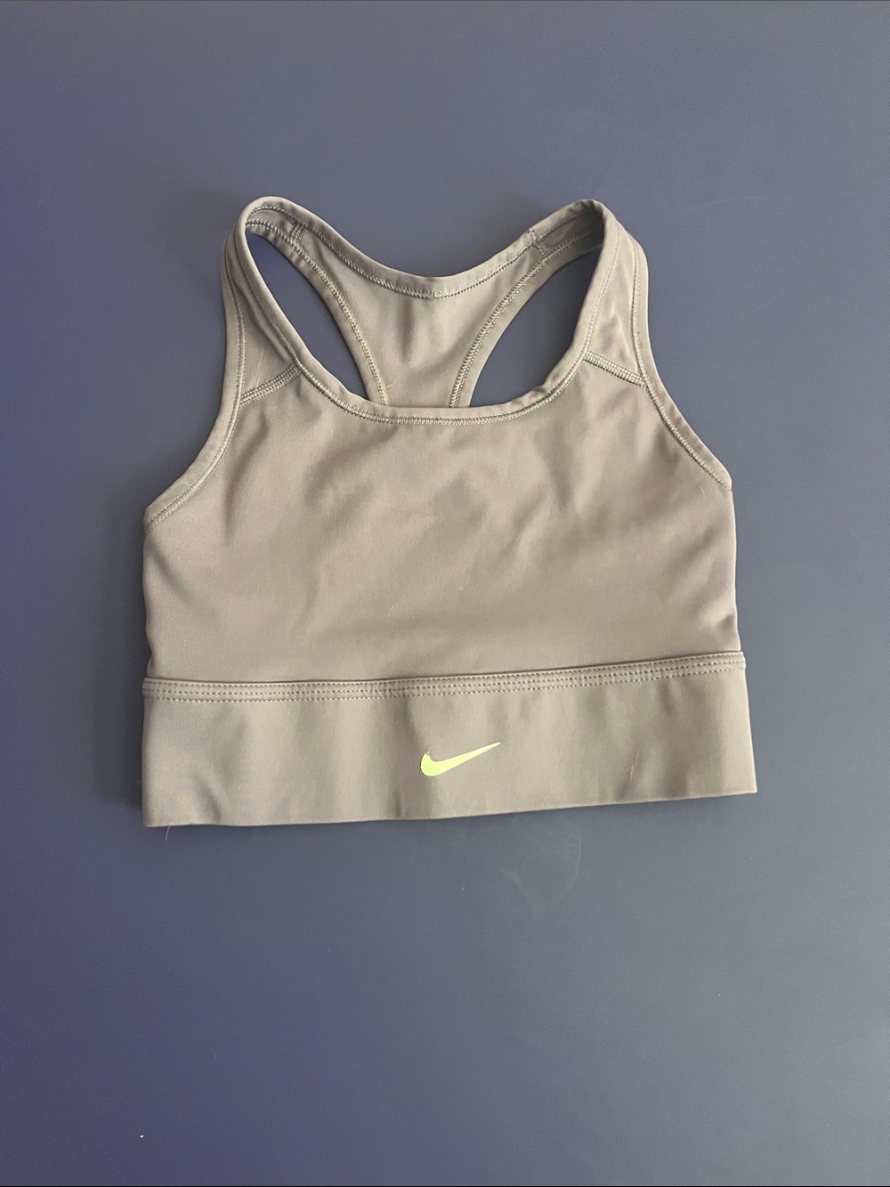 Women’s Purple Nike Racerback Sports Bra with White Swoosh
